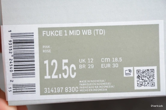 1 Mid Nike Pink WB Air 314197-8300 Force Kids Rose 0327